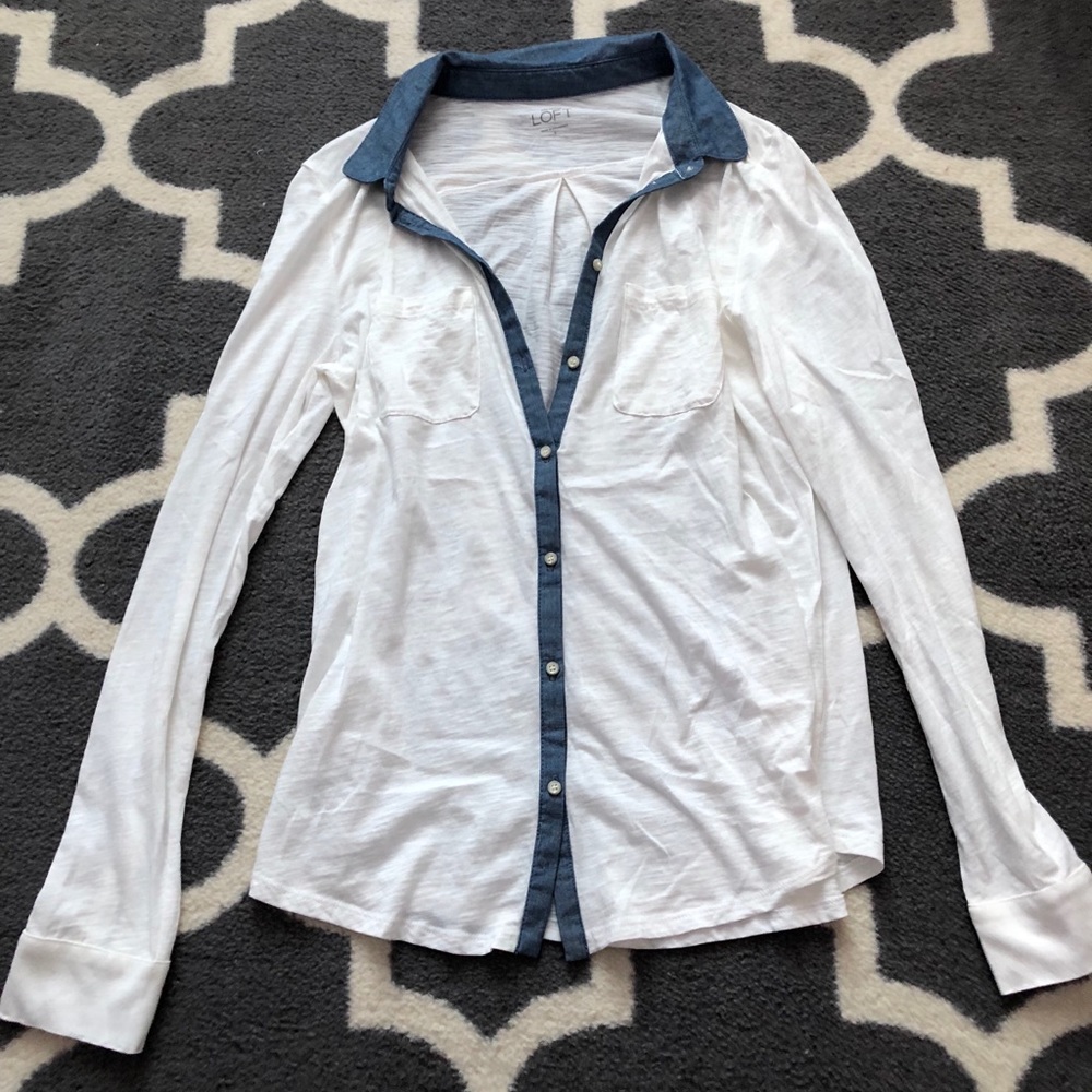 ann taylor loft button down size s